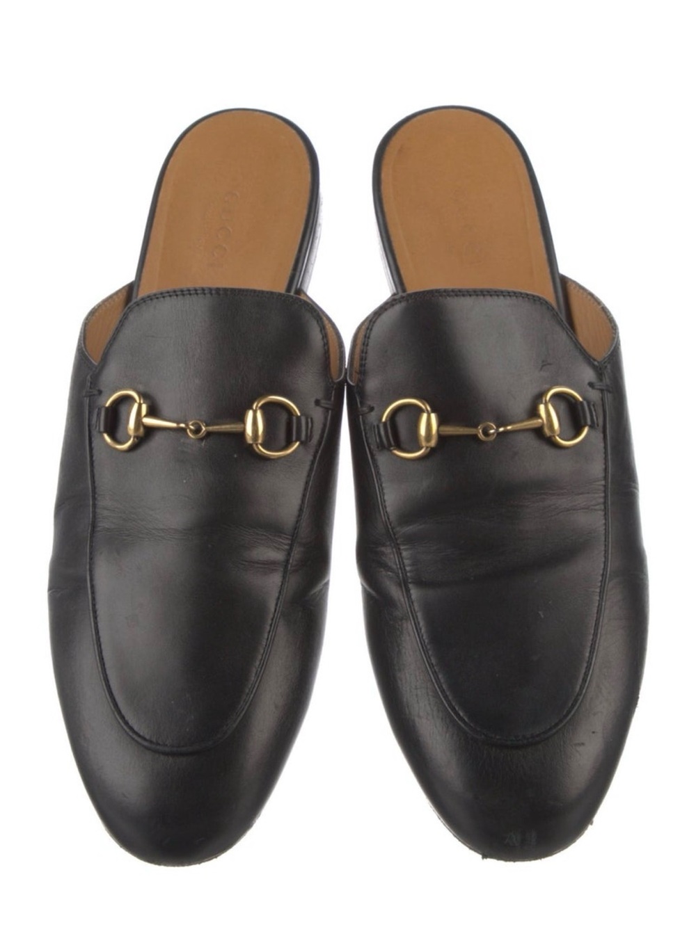Gucci Black Leather Horsebit Slip-On Loafers